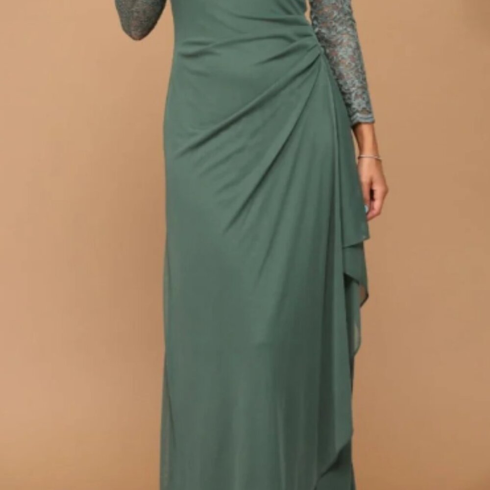 Eva USA 3451 Mother of the Bride V-Neck Long Lace Gown
